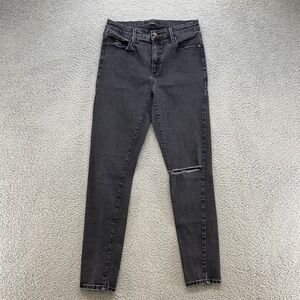 Banana Republic High Rise Skinny Jeans Womens 27 / 4 Washed Black Knee Hole